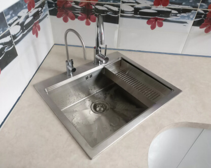  Установка мойки из нержавейки в столешницу