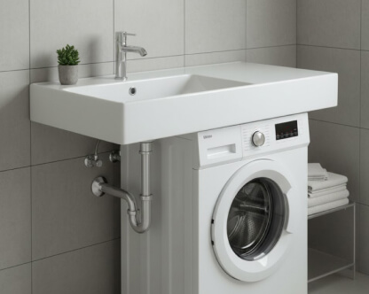 Установка раковины над стиральной машиной