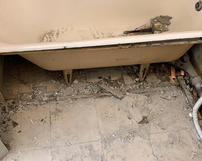  Вынос чугунной ванны