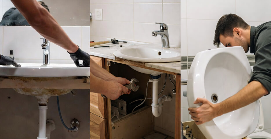 Демонтаж раковины