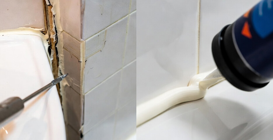 Герметизация швов раковины