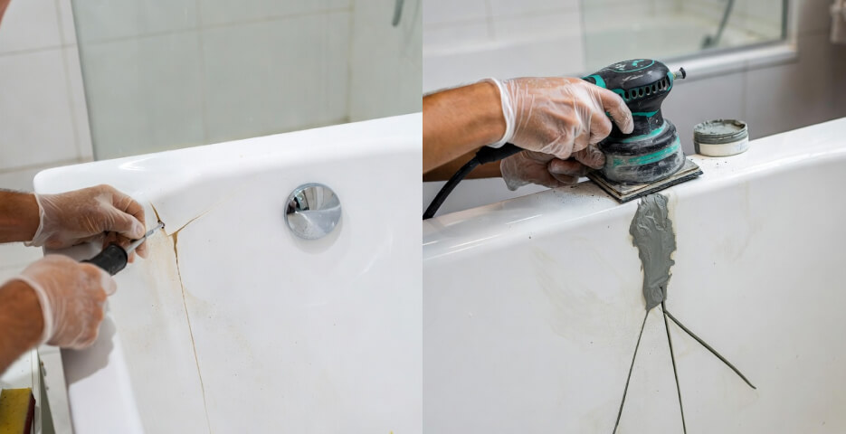 Ремонт пластиковых ванн от трещин