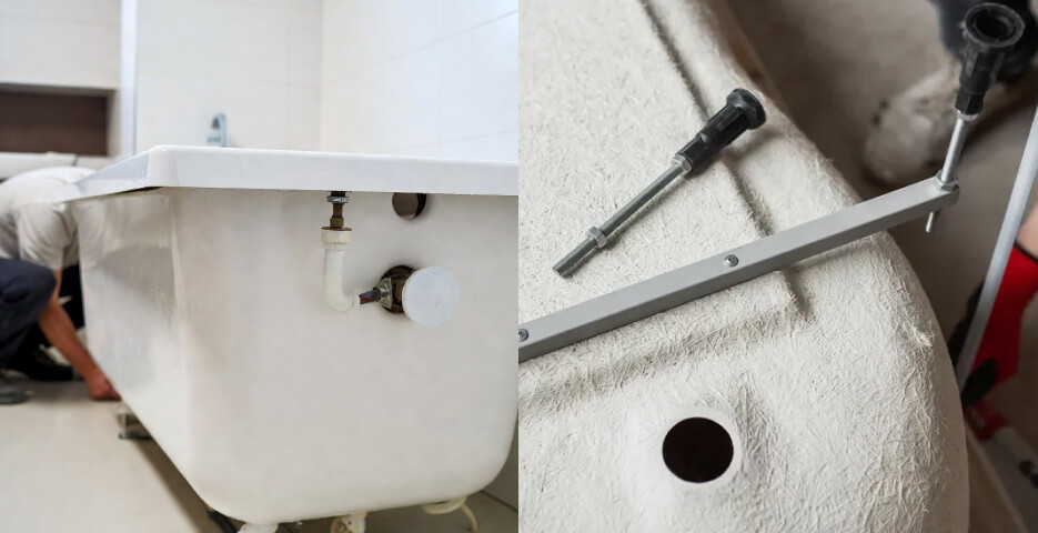 Установка акриловой ванны