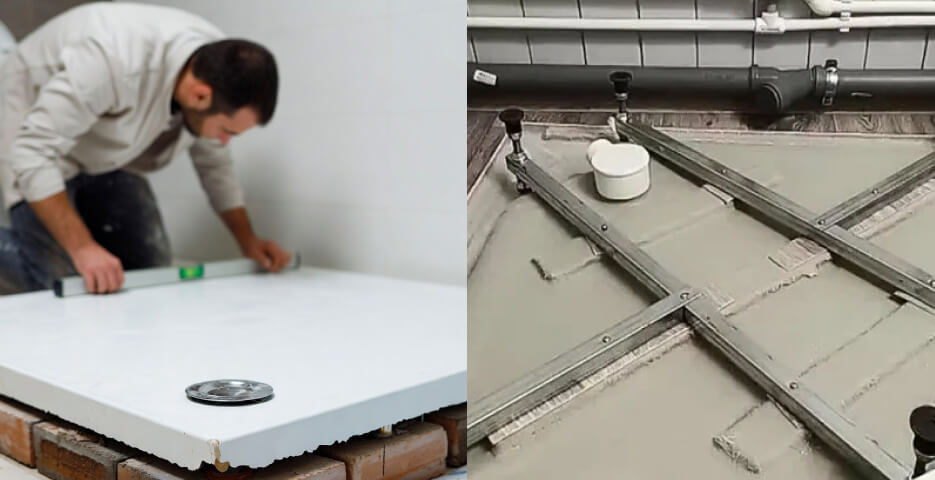 Установка душевого поддона