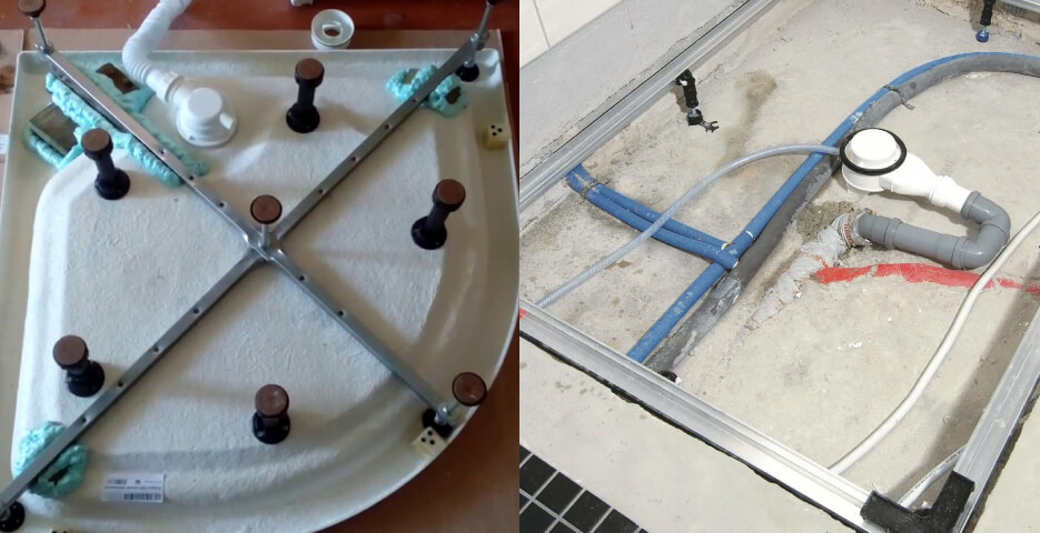 Установка душевой кабины с низким поддоном