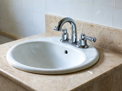 Установка накладной раковины