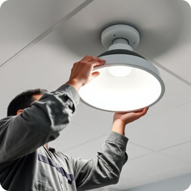 Установка светильников