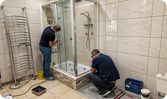 Демонтаж душевого уголка с поддоном мастером