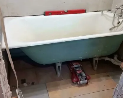  Установка чугунной ванны